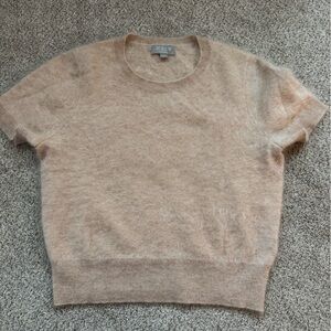 J Crew brushed cashmere short sleeve sweater size small